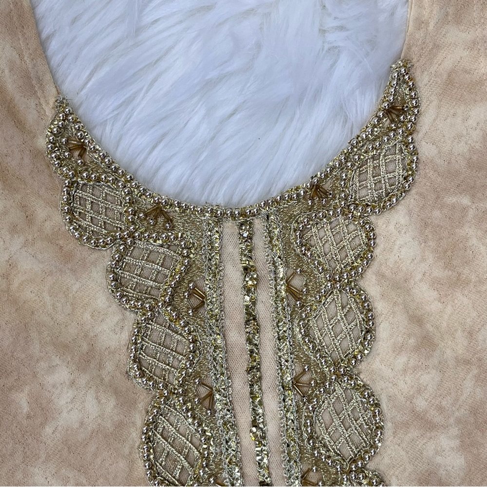 ๐SOLD๐Free People Beaded Secret Heart Tank Top Gold Embellishments Size Small - Picture 3 of 10